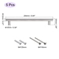 thumbnail image 2 of Uxcell 10" Length 6.3" Hole Center Stainless Steel T Bar Pull Handle 12mm Diameter 5 Pack, 2 of 6