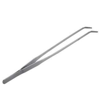 10 Stainless Steel Angled Feeding Tongs Tweezers for Reptile Nipper (25cm)  