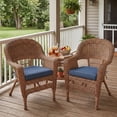 thumbnail image 2 of BPS 21" x 21" Outdoor Dining Chair Cushion, Water Resistant Patio Seat Cushion Pads with Ties, Set of 2 - Navy Blue, 2 of 9