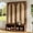 Brown, variant on Euroco Farmhouse Entryway Hall Tree with Rattan Doors, Bench, Hooks & Adjustable Storage Shelves, 4-in-1 Mudroom Organizer with Shoe Cabinet
