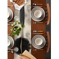 thumbnail image 2 of Ldtrchee Black Beige Lake Table Runner 48 Inches, Abstract Aesthetics Mysterious Bed Runner Dresser Scarves Tabletop for Indoor Outdoor Parties/Ceremony/Banquet, 13" x 48", 2 of 8