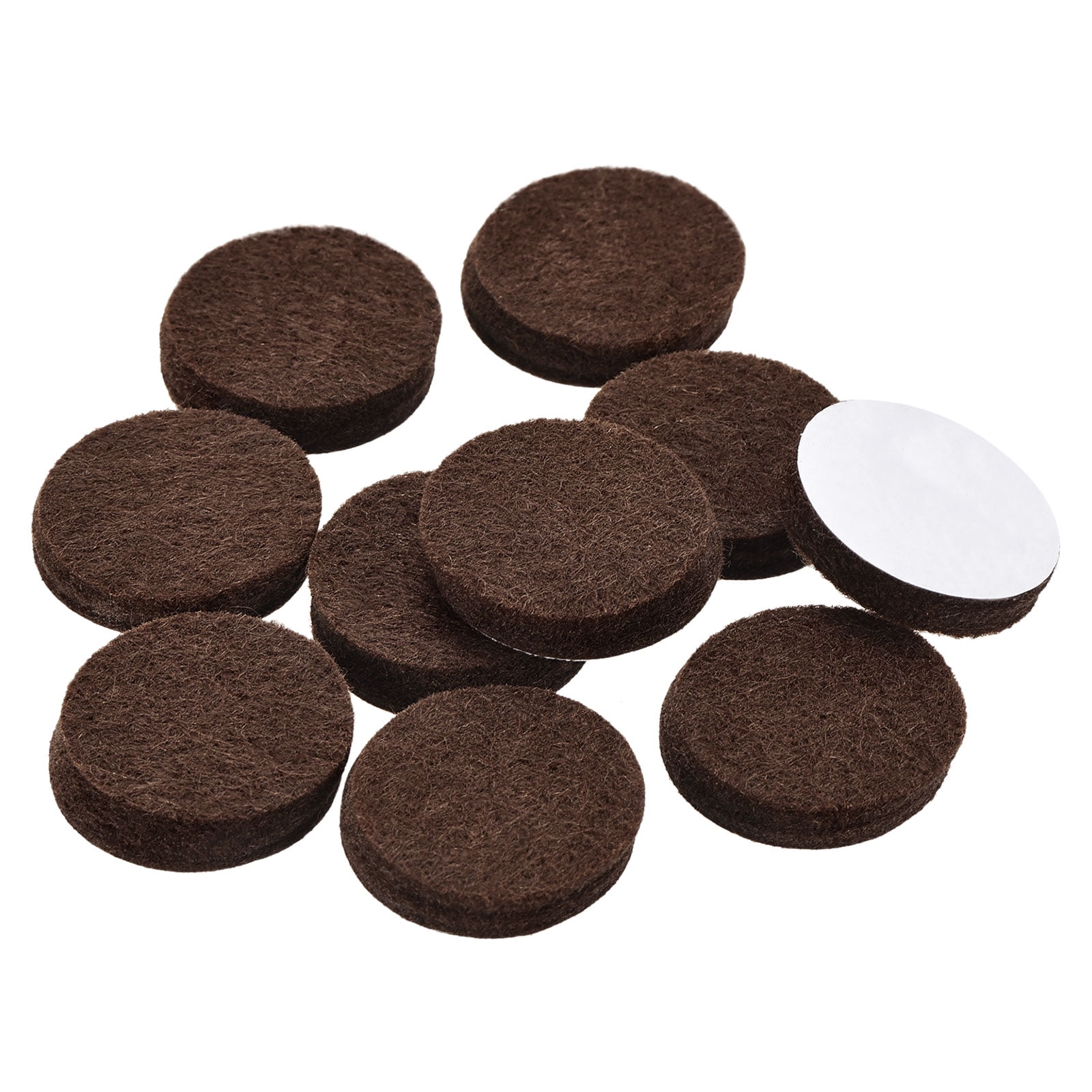 Uxcell Felt Furniture Pads 22mm Dia 5mm Thick Self Adhesive Floor Protectors, Brown 10Pcs