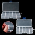 thumbnail image 6 of Cheers.US 10/15 Grids Clear Plastic Jewelry Box Organizer Storage Container with Removable Dividers, 6 of 7