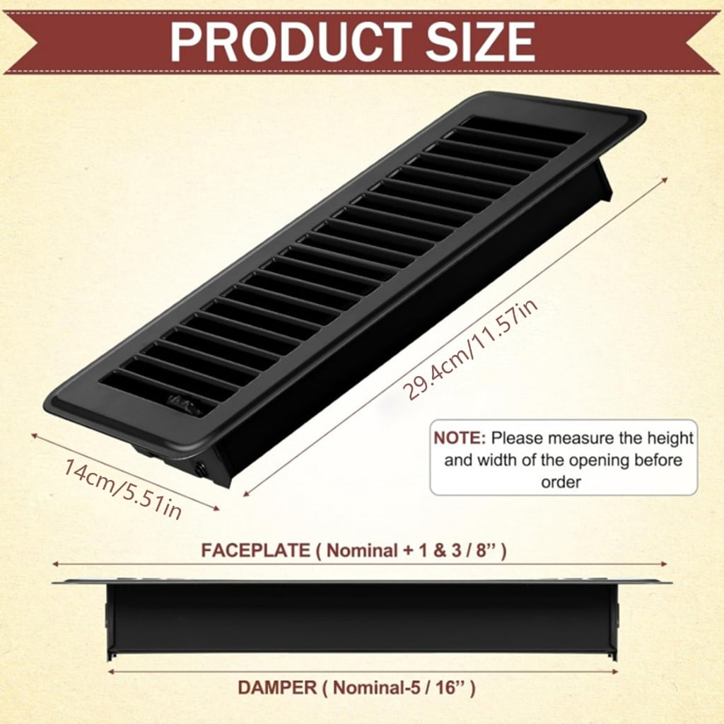 WINDLAND Heavy Duty Floor Register Covers Metal Vent Grille easy to clean Designs Floor Register Covers for Multifunction Decorations