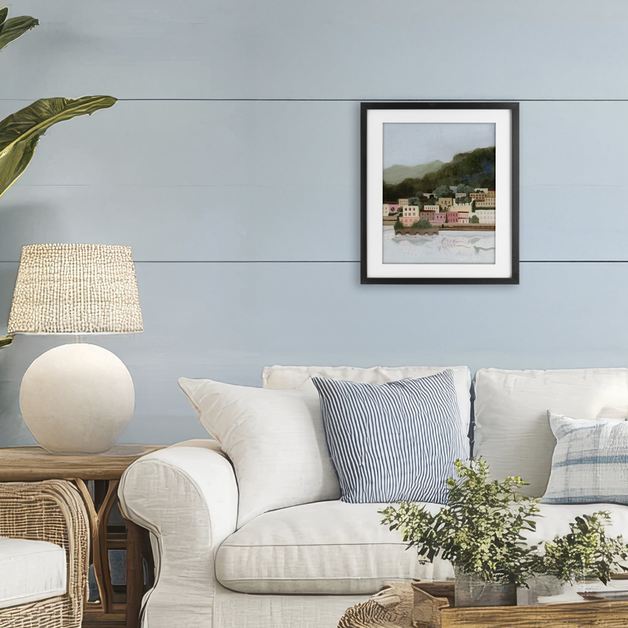 Stupell Industries Mountains By The Sea Black Framed Print Under Glass, design by Grace Popp