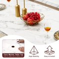 thumbnail image 4 of GAKMCIL 70" Rectangle Faux Marble Dining Table for 6-8 People, Kitchen Table with Mirrored Finish Stainless Steel Base, Adjustable Non-Slip Feet, 300lbs Load for Dining Room, Kitchen (Gold&White), 4 of 7