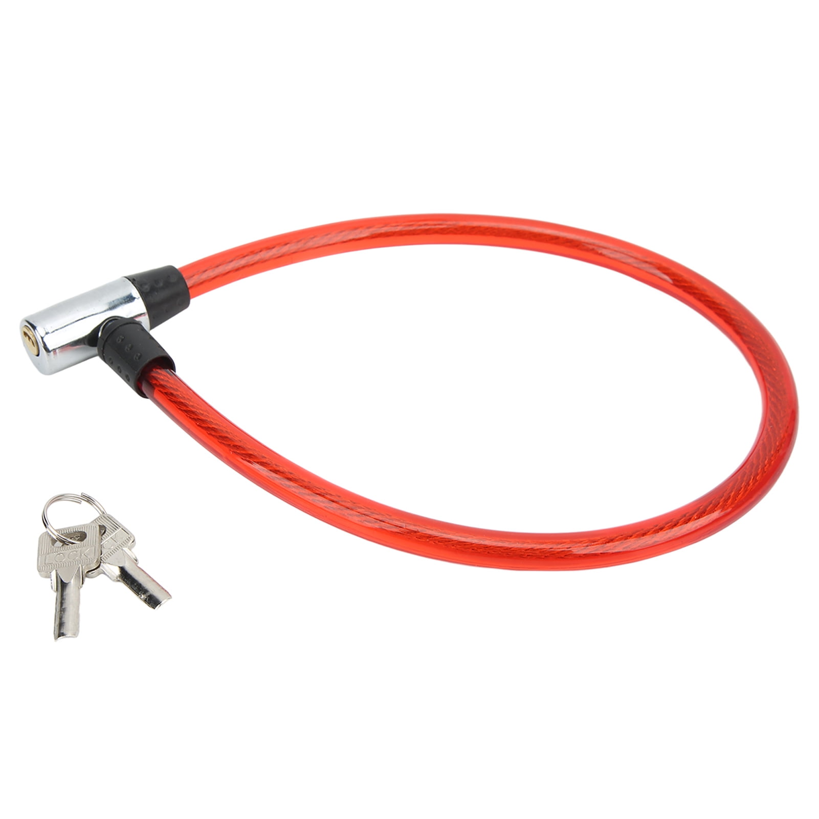 Bike Lock Cable, Portable Size Steel Wire Durable Material  Lock Cable Two Keys  For Motorcycle For Gate For Bike Red