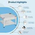 thumbnail image 4 of 24" Wide Washer and Dryer Pedestals with Pullout-Shelf, 21" Hight Laundry Pedestal with Adjustable Anti-Vibration Pads, Drain Pan and Hose, 800 lbs Capacity, White, 4 of 6