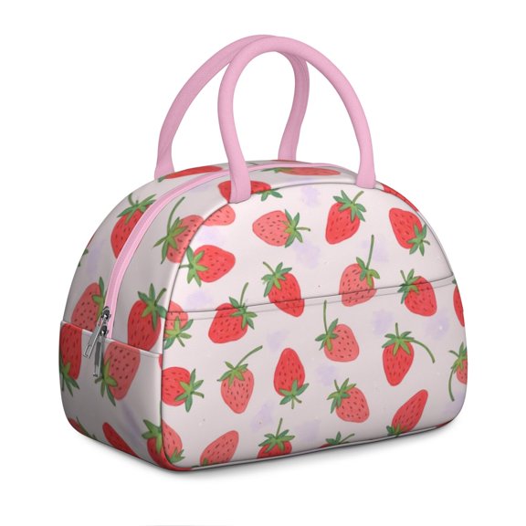 Lunch Bag Women,Lunch Box for Women Adult Men,Small Leakproof Strawberry Lunch Tote Large Capacity Reusable Insulated Cooler Lunch Container for Work Office Picnic