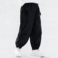 thumbnail image 2 of Boys Sweatpants Fashion Elastic Waisted Cargo Pants Trousers Loose Cotton Joggers with Pockets Kids Clothes Size 3-15, 2 of 6