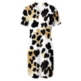 thumbnail image 6 of Haivin Women's V Neck Summer Printed Short Sleeve Midi Dress Party Club Casual Office Dresses, 6 of 8
