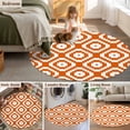 thumbnail image 5 of Round Area Rug 6 Ft, Orange White Geometric Washable Non-Slip Circle Carpet for Living Room/Bedroom, Modern Abstract Art Low-Profile Indoor Mats Collection Rugs for Residential, 5 of 8