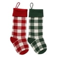 thumbnail image 3 of Buffalo Plaid Christmas Stockings Set 2, Large Traditional Red and Black Xmas Stockings, Christmas Stocking for Fireplace Hanging Decor Holiday Christmas Decorations Indoor 18 Inch, 3 of 8