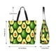 thumbnail image 5 of Balery Avocado Bolsa Tote Estilo Estético con Cremalleras, Bolsa de Hombro, Bolsa de Compras Grande y Plegable, 5 of 8