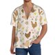 thumbnail image 1 of Balery Chicken Family Camisa Casual de Manga Corta con Botones para Hombre, Texturizada, Estilo Cubano, para Playa, Verano-4X-Large, 1 of 5