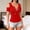 Red, variant on Women's Cold Shoulder Henley Tops Chain Criss Cross Neck Short Sleeve Slim FitBlouses T-Shirt Wine
