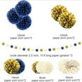 thumbnail image 4 of 15Pcs Navy Blue Gold Beige Tissue Paper Pom Pom Dot Hanging Garlands Backdrops for Birthday Wedding 2025Graduations Baby Bridal Shower Bachelorette Gold Blue Theme Party Home Showcase DIY Decoration, 4 of 6