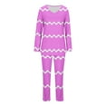 thumbnail image 6 of CLOISE Loungewear for Women Set 2 Piece Casual Long Sleeve Sleepwear Blouses and Cozy Lounge Pants PJ Set Comfy Striped Print Funny Pjs, 6 of 6