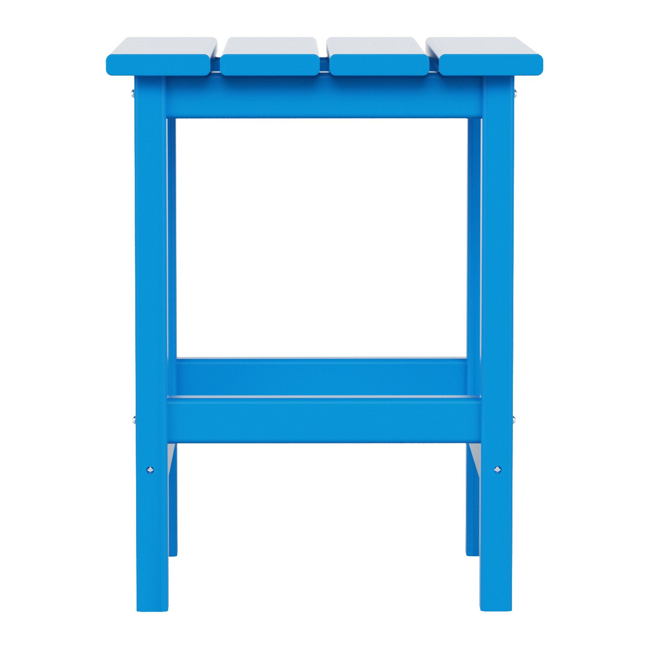 Polytrends Laguna Hdpe All Weather Outdoor Patio Square Side Table Pacific Blue