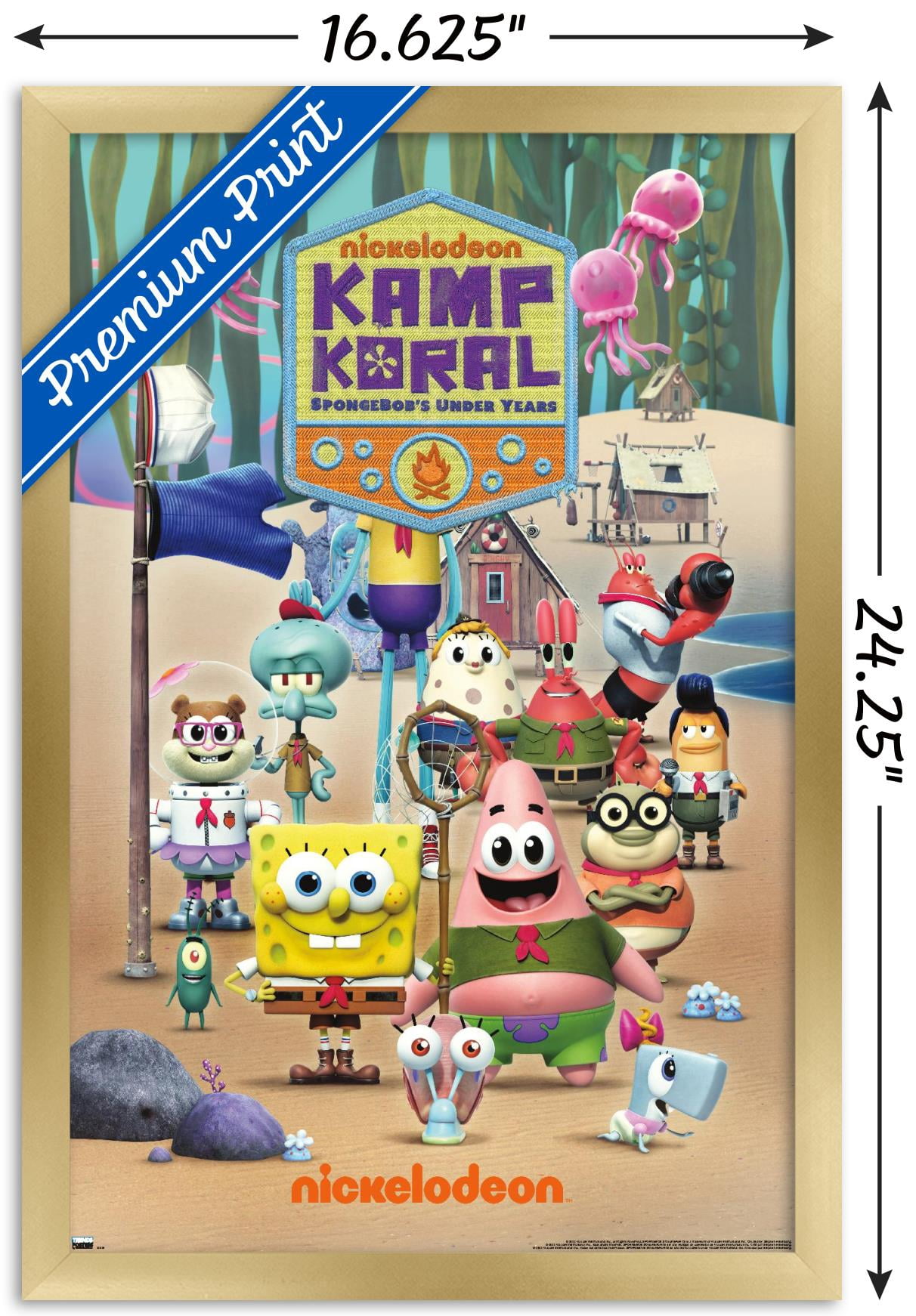 SpongeBob Squarepants : Kamp Koral - Key Art Wall Poster, 14.725" x 22.375" Framed