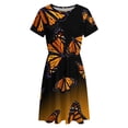 thumbnail image 4 of Orange Monarch Butterflys Women's Dress Short Sleeve Summer Sundress Summer Women Clothes, 4 of 7
