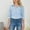 #01-Sky Blue, variant on ICHUANYI Women's Casual Denim Shirts Long Sleeve Loose Button Down Blouses V Neck Tunics Solid Color Loose Tops with Pocket