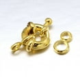 thumbnail image 2 of 50sets Brass Spring Ring Clasps Golden 8.5~9x4mm Hole: 2mm Tube Bails: 8.5x4.5x1.5mm, 2 of 3