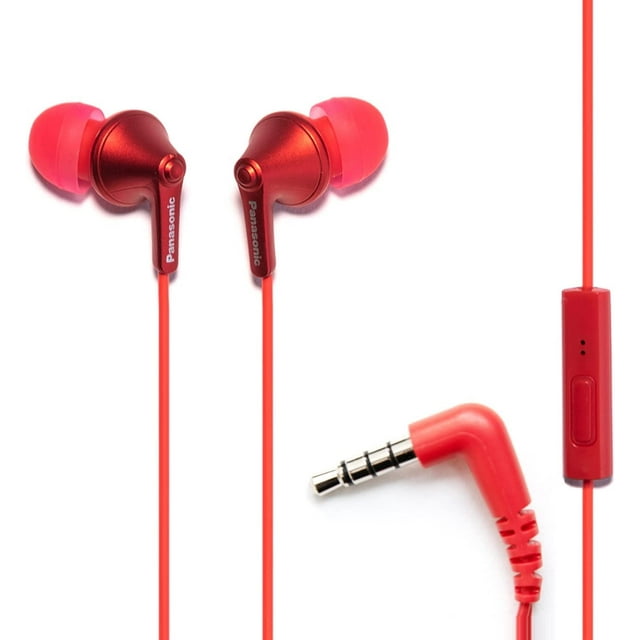 Auriculares con cable Panasonic ErgoFit RP-TCM125-R con micrófono rojo