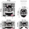 thumbnail image 2 of 4Pcs African American Shower Curtain Sets with Rugs, Black Girl Shower Curtain for Bathroom Decor Sets with Paris Eiffel Tower Art Pattern, Grey Waterproof juego de baño, with 12 PCS Hooks, 2 of 4