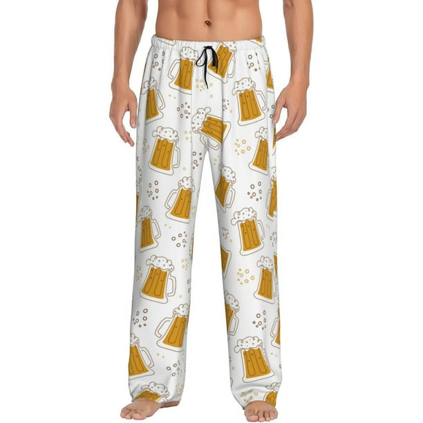 Balery Beer Pantalones de pijama para hombre, pijama ultraligero, pantalón de descanso-Small