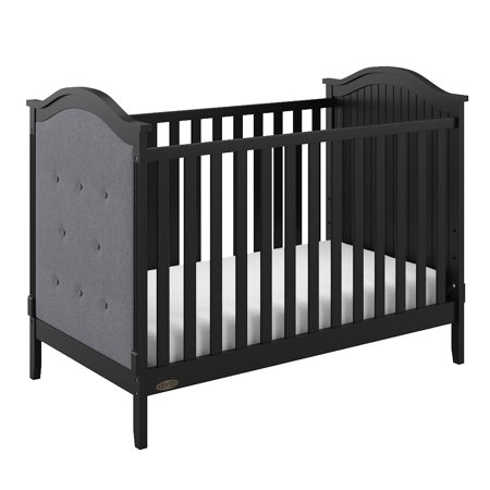 Graco Linden Upholstered 3 In 1 Convertible Crib Black Gray