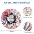 thumbnail image 3 of Shower Caps,Pioneer Flower Floral Print Pattern Waterproof Shower Cap for Women 4 Pieces,Double Reusable Hair Cover for Shower PEVA Elastic Stretch Hem, 3 of 7