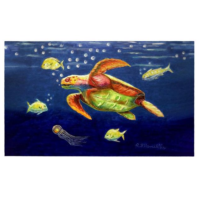 Betsy Drake DM1168G 30 x 50 in. Dicks Sea Turtle Door Mat