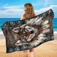 thumbnail image 7 of FOR U DESIGNS Tribal Wolf Geometric Aztec Print Car Seat Cover Multi Purpose Running Towel for Outdoor Sport Gym Beach Universal Fit Car Towel Seat Cover with Storage Bag, 2 Pack, 7 of 7