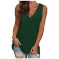 thumbnail image 1 of Camisa sin mangas con cuello en V para mujer para el verano: top informal oversize, poliéster/spandex, moda playera, tallas S-XXXXXL., 1 of 3