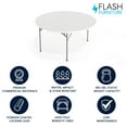 thumbnail image 3 of Flash Furniture Kathryn 5' Round Indoor/Outdoor Plastic Folding Event Table, White, 3 of 15