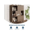thumbnail image 6 of EastVita 3-Tier Wooden Storage Cabinet – Sturdy Particle Board Organizer With Adjustable Shelves Multi-Purpose Bookshelf For Living Room Bedroom Office and Entryway, 6 of 8