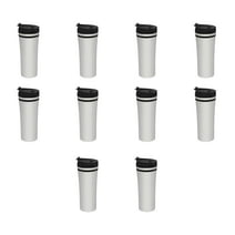Personalized 15 Oz Stainless Steel Travel Mugs - 10 Pack, Custom Text/Logo, Insulated, Black