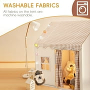 Large Kids Play Tent with Light, Cuopluber Play Tent Indoor & Outdoor, Play House with Door & Windows Toddler Tent Toys Gifts for 3,4,5,6 Year Old Girls Boys, 50 x47 x41