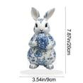 thumbnail image 3 of Home Decor Acrylic Rabbit Ornament Set, Modern Easter Bunny Sculpture for Living Room Desktop, Bookshelf, and Office Decoration, Minimalist Spring Holiday Accent for Tabletop and Shelf Display, 3 of 6