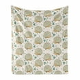 thumbnail image 1 of Hedgehog Soft Flannel Fleece Throw Blanket, Hand Drawn Bushy Porcupines with Trifoliate Clover and Falling Shamrock Leaves, Cozy Plush for Indoor and Outdoor Use, 50" x 70", Multicolor, by Ambesonne, 1 of 6