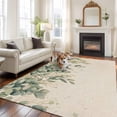thumbnail image 3 of Spring Eucalyptus Area Rug 8x10 Washable Rug Non Slip Summer Botanical Leaves Beige Watercolor Large Area Rug Soft Stainresistant Indoor Floor Carpet for Living Room Bedroom Home Office Dining Room, 3 of 8
