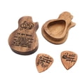 thumbnail image 1 of EeaseCA 1 Ensemble/3 Pcs Boîte de Rangement en Forme de Guitare Accessoires de Ramassage de Guitare en Bois (Boîte et 2 Pcs Style Logo), 1 of 7