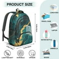 thumbnail image 5 of Teal Gold Marble Backpack for School,Cute School Bag,Schoolbag with Adjustable Shoulder Straps & Padded Back,16.9 Inch, 5 of 5
