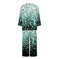 thumbnail image 4 of XFLWAM Women's Sleepwear Capri Pajama Sets Long Sleeve Two-Piece Pjs Crew Neck Lounge Sets Tops & Capri Pants with Pockets, 4 of 5