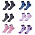 thumbnail image 3 of Yuarrent Calcetines al aire libre Mujeres Hombres Elástico Camping Senderismo Pesca Calcetines que absorben la humedad, rojo y morado claro y M Type3 NO3, 3 of 6