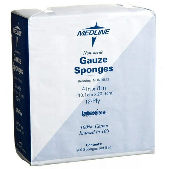 Woven Non-Sterile Gauze Sponges 4'' X 4'', 16 Ply -Case of 2000