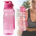 thumbnail image 2 of Sports Water Bottle with Flip Top Lid and Screw-on Lid, Durable Leakproof Plastic Water Bottle without Straw,Reusable Portable Water Bottle with Carrying Strap for Outdoor Sports,1Pc(Pink,8.6x2.5"), 2 of 8