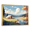 thumbnail image 2 of Designart "Scenic Camping By The River II" Camping Travel Floater Framed Wall Art Prints, 2 of 5
