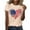 Beige, variant on USA Shirt American Flag Shirt Women 4th of July T Shirt Patriotic Tee Casual Short Sleeve Tops